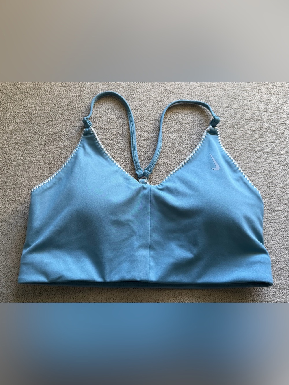 Nike Light Blue Strappy Back Sports Bra – Like New - Medium